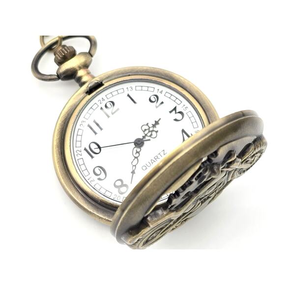 Motorcycle Pocket Watch - Vintage Look Harley Davidson Biker Gift Enthusiast - Picture 7 of 10